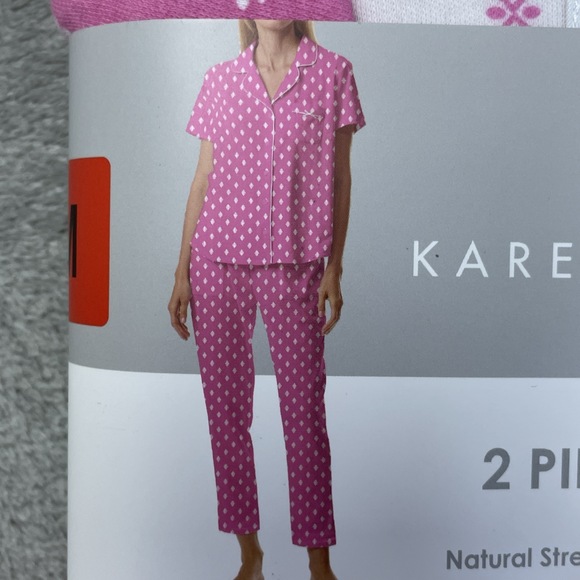 Karen Neuburger Women's M Pajama Set Pink Cotton Blend h0039 - Picture 2 of 6